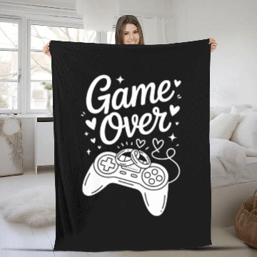 Discover Game Over Wedding Gamer Rings Controller Fleece Blankets