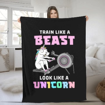 Discover Fitness Exercise Gym Unicorn Fleece Blankets