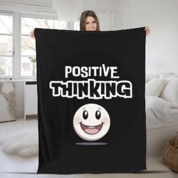 Discover Smiling Character Positive Thinking Design Fleece Blankets