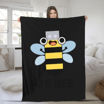 Discover US Bee Funny USB Technical Pun Fleece Blankets