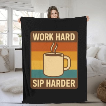 Discover Retro Coffee Motivational Design Fleece Blankets