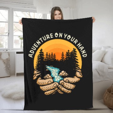 Discover Adventure on Your Hand Fleece Blankets