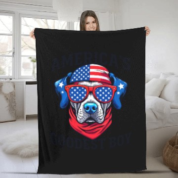 Discover America’s Goodest Boy Dog Fleece Blankets