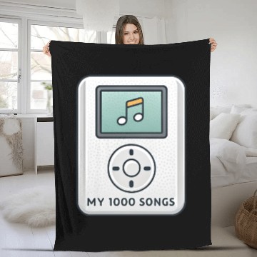 Discover My 1000 Songs MP3 Player Retro 2000s Y2K Fleece Blankets