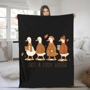 Discover Just A Cozy Goose Autumn Edition Fleece Blankets