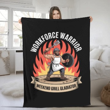 Discover Workforce Warrior Weekend Grill Gladiator Labor Fleece Blankets