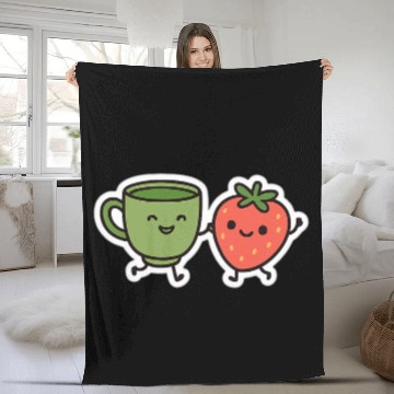 Discover Matcha & Berry Besties Fleece Blankets
