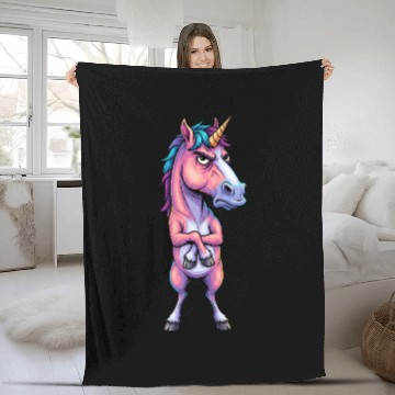 Discover Grumpy Unicorn – My Mood, My Magic Fleece Blankets