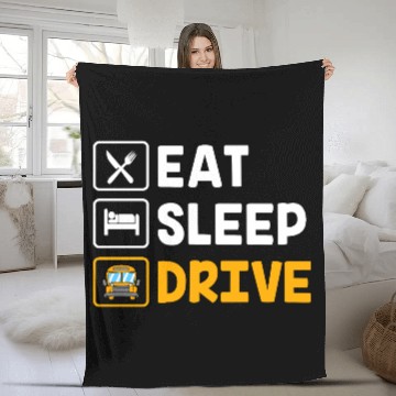 Discover School Buse Funny School Bus Driver Fleece Blankets