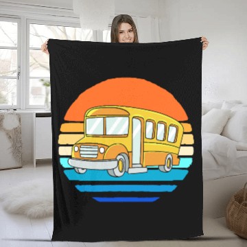 Discover School Bus Driver Fleece Blankets