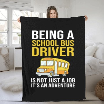 Discover Bus Drivers Funny School Bus Driver Fleece Blankets