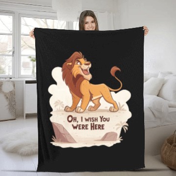 Discover Lonely Lion Longing Fleece Blankets