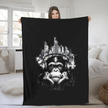 Discover Grunge Bored Ape Fleece Blankets
