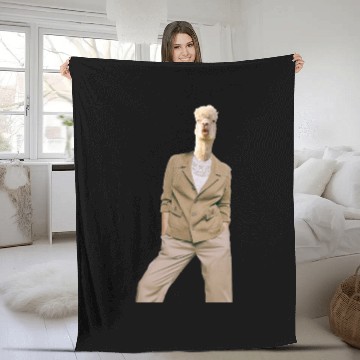 Discover Funny Alpaca Suit Animal Fashion Art Fleece Blankets