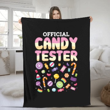 Discover Official Candy Tester Lollipop Sweets Halloween Fleece Blankets