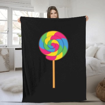 Discover Lollipop Rainbow Sucker Candy Halloween Costume Fleece Blankets