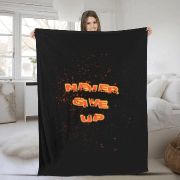 Discover Never Give Up Graffiti Splatter Design Fleece Blankets