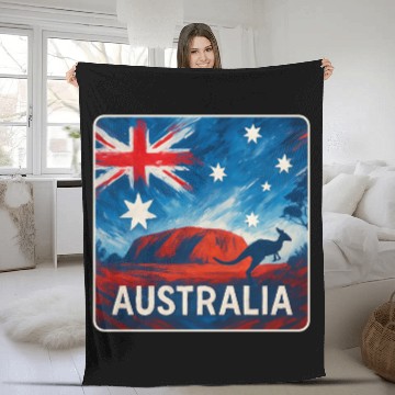 Discover Australia Outback Design Fleece Blankets