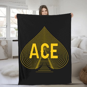 Discover Spades Card Game Player Ace Of Spades Fleece Blankets