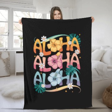 Discover Aloha Tropical Flowers Hibiscus Paradise Vibes Fleece Blankets