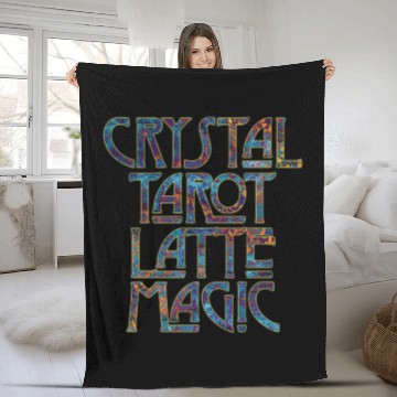 Discover Crystal Tarot Latte Magic-Coffee Coven Collective Fleece Blankets