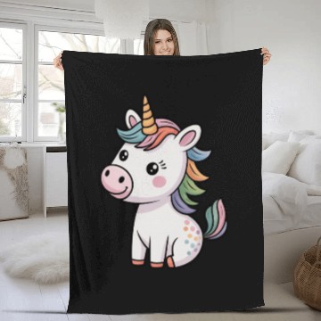 Discover Believe in Magic – Cute Rainbow Unicorn Fantasy Fleece Blankets