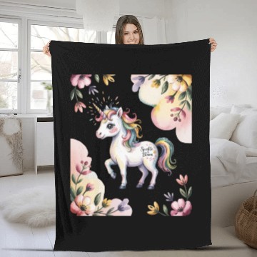 Discover Believe in Magic – Cute Rainbow Unicorn Fantasy Fleece Blankets