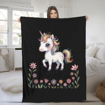 Discover Believe in Magic – Cute Rainbow Unicorn Fantasy Fleece Blankets