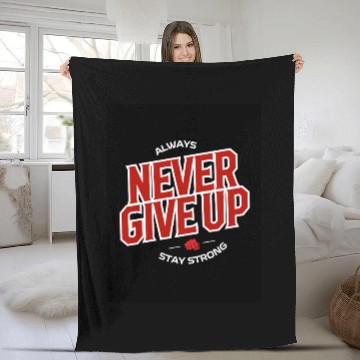 Discover never give up – Minimal Streetwear Fleece Blankets