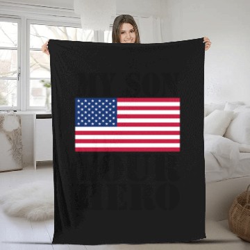 Discover MY SON YOUR HERO AMERICAN FLAG US ARMED FORCES Fleece Blankets