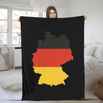 Discover Black Red Gold Germany flag outline design Fleece Blankets