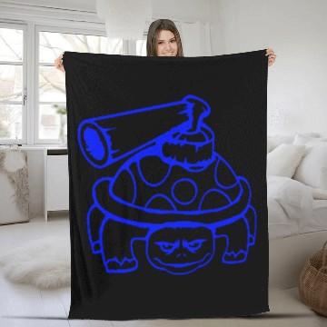 Discover Turtle shell gun shoot war attack tank weapon cool Fleece Blankets