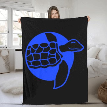 Discover Water turtle child cute swims happy drawing Comic Fleece Blankets