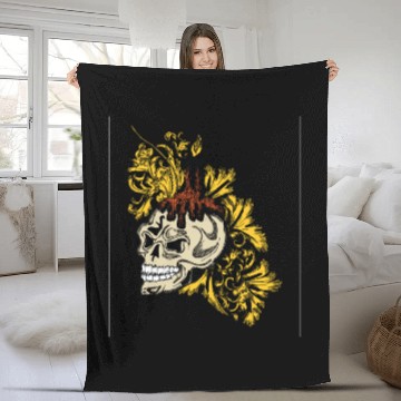 Discover Savage Skull – Dark Streetwear Art Fleece Blankets