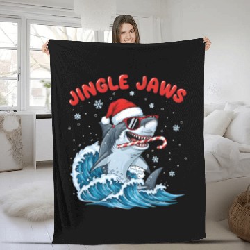 Discover Jingle Jaws – Christmas Holiday with Bite Design Fleece Blankets