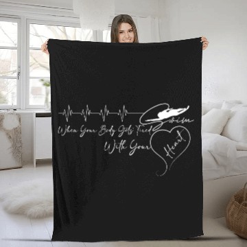 Discover When Your Body Gets Tired Swim With Your Heart Fleece Blankets