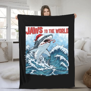 Discover Jaws to the World – Christmastime Shark Attack Fleece Blankets