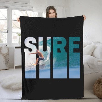 Discover Surfing Fleece Blankets