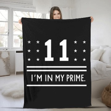 Discover 11 – I'm in My Prime | Funny Math Pun Fleece Blankets
