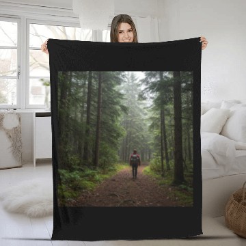 Discover Enchanted Forest Nature Scene Fleece Blankets