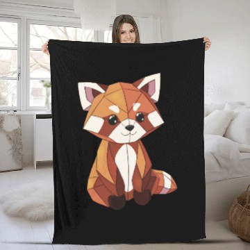 Discover Cute red panda Fleece Blankets