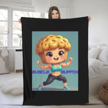 Discover MUSCLE MUFFIN-Muscle Pose Fleece Blankets