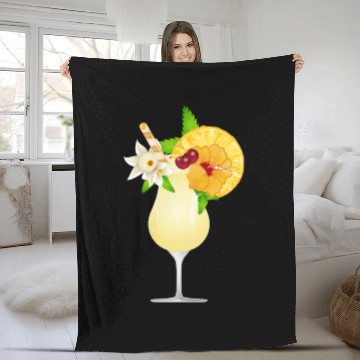 Discover Summery cocktail decorated with fruit Fleece Blankets
