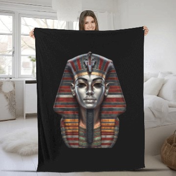 Discover Ancient Egyptian Funerary Mask With Silver Face Fleece Blankets