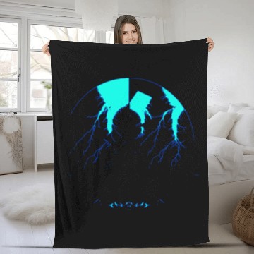 Discover Royal Blue Lightning shadow Fleece Blankets