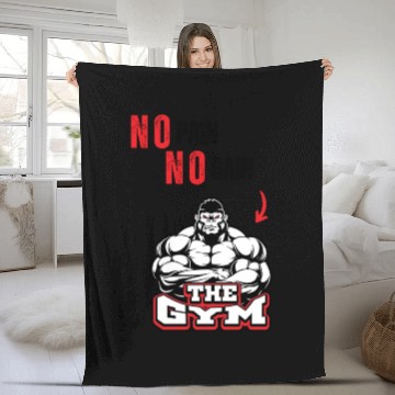 Discover No Pain No Gain – Strongman Gorilla Gym  Fleece Blankets