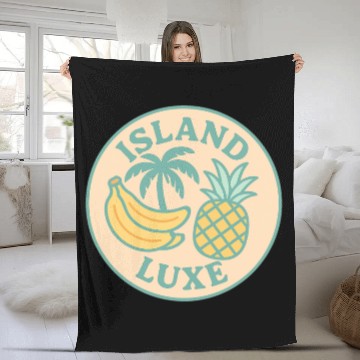 Discover Island Luxe Tropical Fruit Design Fleece Blankets
