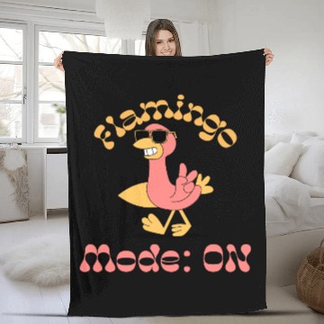 Discover Flamingo Mode ON Flamingo Teacher Fleece Blankets