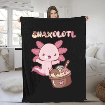 Discover Snaxolotl Is Looking For Ice Cream Fleece Blankets