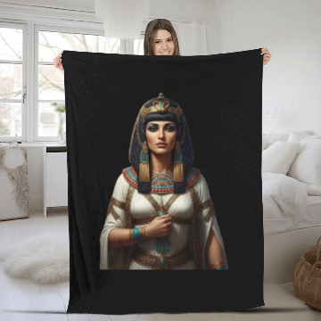 Discover Royal Ancient Egyptian Queen Portrait Fleece Blankets